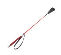Luocute Látigo para Montar, Cultivo de Doma Ecuestre con Antideslizante y Correa de Goma para la Muñeca, Punta de Cuero de Fibra de PC, Tapa de Hongo Chapada en Níquel, 68 Cm para (Rojo)