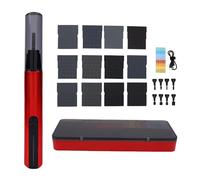 Luocute Lijadora Recíproca Eléctrica, Herramienta Lijadora con Detalle de Mini Bolígrafo de Carga Rápida USB con Cabezal de Lijado de 8 Piezas, 12 Hojas de Papel de Lija, 3 Velocidades