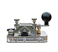 Luocute Luocute Llave de Código Morse, Llave de Práctica de Código Morse CW de Acero Inoxidable con Paletas Ajustables y Conectores de 3,5 Mm, para Principiantes y Operadores de Radioaficionados