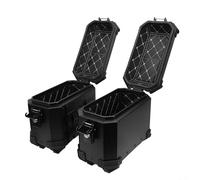 Luocute Maleta Lateral Universal para Motocicleta, 18 L, Alforja Lateral Dura para Motocicleta, con Bastidores de Soporte, Cerradura de Seguridad y Manija para Casco, Equipaje, Portador