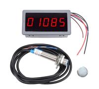 Luocute Medidor de Velocidad del Motor sin Escobillas de CC, Tacómetro LED de 5 Dígitos con Sensor de Interruptor de Proximidad Hall, para Medición de RPM RPS de Motores, Ventiladores,