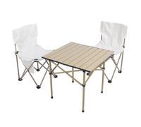 Luocute Mesa de Camping Plegable con 2 Sillas, Mesa de Picnic y 2 Sillas para Playa, Senderismo, Viajes, Pesca, Barbacoa, Juego de Mesa y Sillas Resistentes Al Aire Libre con 2 Bolsas de