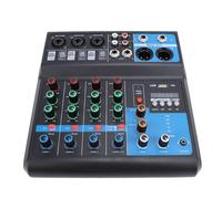 Luocute Mezclador de DJ, Consola de Placa de Sonido de 5 Canales con Efectos de Retardo de Reverberación y Reproducción de MP3 USB, para Grabación de Mezcla Instrumental de Voces (1#)