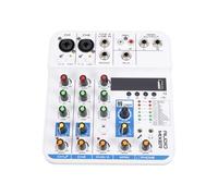 Luocute Mezclador de Sonido de 4 Canales, Mezclador de Audio Profesional con 99 Efectos DSP USB BT Reproducción de MP3 48 V Phantom Power, para Transmisión en Vivo Karaoke Home Studio (WHITE)
