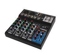 Luocute Mezclador Profesional de 4 Canales, Grabación de Computadora sin Reducción de Sonido USB Consola de Mezcla Estéreo, Adecuada para Uso en el Hogar y el Escenario