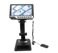 Luocute Microscopio Biológico Digital, 500x 2000x Lente Dual 10 Luces LED Ajustables con 7 Pulgadas 1080p 12MP Microscopio de Soldadura de Pantalla LCD para Laboratorio Médico