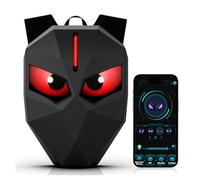 Luocute Mochila de Montar LED, Carcasa Dura 3D con Pantalla Programable de 60 X 32 Píxeles, Bolsa Impermeable para Motocicleta con Ojos LED para Control de Aplicaciones, Gran