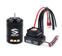 Luocute Motor sin Escobillas con Sensor S540, Combo ESC con Sensor S60A con Procesador de 32 bits y BEC Incorporado, para Coches RC 1/10 1/12 (17.5T)