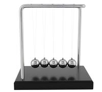 Luocute Newton's Cradle Balance Balls, 5 Cuentas de Movimiento Perpetuo Escritorio Base de Madera, Bolas de Equilibrio de Péndulo 5 Cuentas de Movimiento Perpetuo para Decoración de