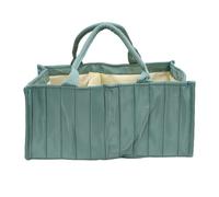 Luocute Organizador de Pañales, Cesta de Almacenamiento Portátil, Organizador de Cambiador Plegable con Asa de Transporte para Toallitas para Ropa de bebé (verde claro)