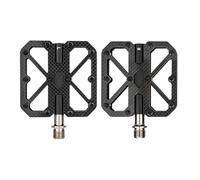 Luocute Pedales de Bicicleta de Montaña, Pedales de Bicicleta de Carretera T700 Compuesto de Carbono y Aleación TI 3 Rodamientos Diseño Hueco con Alfileres Anti-Slip para Bicicletas de (Black)