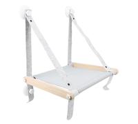 Luocute Percha para Ventana para Gatos, Marco de Madera con 4 Ventosas, Soporta hasta 6 Kg, Hamaca Plegable para Gatos de Interior, Cubierta de Tela Oxford, No Requiere Perforación