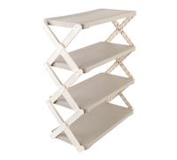 Luocute Plegador de Zapatos Plegable, Organizador de Zapatos de 4 Niveles de Almacenamiento de Zapatos Material PP Resistente con Pilares X Espesos para la Sala de Estar de la Entrada (4 Niveles)