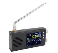Luocute Receptor de Radio Portátil de Corta SSB TEF6686, Pantalla LCD de 3,2 Pulgadas, Altavoces Estéreo Duales, Batería de 5000 MAh, Am, FM, SW, CB, VHF, UHF, WX, Air, LW, MW, Banda (Black)