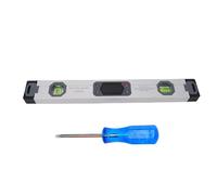 Luocute Regla de Nivel Digital, Buscador de ángulo de Aleación de Aluminio de 400 Mm con Pantalla LCD Transparente y Base Magnética, para Medición de Pendiente Vertical Horizontal