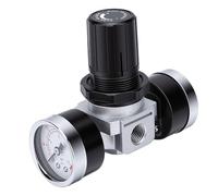 Luocute Regulador de Presión de Aire con Manómetro, 0-150 PSI Salida de Entrada Ajustable 1/4 NPT Puerto de Calibre 1/8 NPT para Compresor de Aire Herramientas Neumáticas Pistolas
