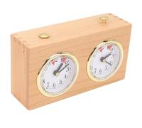 Luocute Reloj de Ajedrez Mecánico de Cuerda Analógico | Acabado vintage de madera, no necesita batería, tamaño de viaje portátil, equipo de torneo, cronometraje ecológico