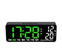 Luocute Reloj de Pared Digital LED, Pantalla Grande con Memoria de Apagado, Calendario Perpetuo, Visibilidad Clara Desde Cualquier ángulo, para Lugares Públicos de la Escuela, la