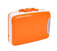 Luocute Reproductor de Casete Retro, Reproductor de Cinta Portátil con Grabación de Transmisión FM, de Música USB y con Batería para Escucha Personal (Orange)