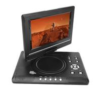 Luocute Reproductor de DVD Portátil de 9,8 Pulgadas con Pantalla Giratoria de 270°, Resolución HD de 1080p, Altavoces Duales, Antenas, Soporte para Tarjeta USB/SD, Control Remoto, (1#)