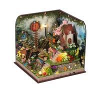 Luocute Rompecabezas de Madera 3D para Adultos, Cabaña de Dinosaurios en Miniatura con Luces LED y Caja de Música, Kit de Modelo de Aldea Forestal para Amantes de Las Manualidades y