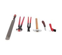 Luocute Set de Pezuña de Herrador 6pcs, Herramienta de Recorte Profesional con Diseño de Humanizado, Hojas de Caballos Fácilmente Recortadas, Viene con Cepillo de Herradura y Cuchillo
