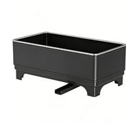Luocute Soporte de Esponja para Fregadero de Cocina, Organizador de Fregadero Autodrenante de Hierro de Primera Calidad con Bandeja Extraíble y Tubo de Drenaje, para Cepillos, Paños, (BLACK)