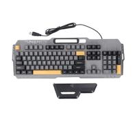 Luocute Teclado de Sensación Mecánica, Teclado para Juegos con Cable USB Retroiluminado RGB de 104 Teclas con System de Drenaje a Prueba de Agua Triple Color (Gray)