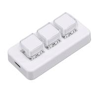 Luocute Teclado Macro Programable Mecánico Inalámbrico De 3 Teclas (WHITE) | Accesos Directos Personalizables para Juegos y Trabajo, Conectividad 2,4G y USB, Batería de 150 MAh, Funciona con PC,