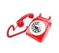 Luocute Teléfono Inalámbrico Bluetooth Antiguo con Asistencia de Voz (Rojo) | Carga Tipo C, Teléfono Fijo Retro, Batería de Litio de 1200 MAh, Tonos de Llamada Personalizables, Modo Altavoz Manos Libres