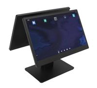 Luocute Terminal de Poste de Caja Electrónica de Pantalla Táctil de 15.6 Pulgadas con Base de Metal para 11, BT5.2, WiFi, LAN, Puertos USB para Supermercado, Pantalla, 2GB RAM + 32GB (Enchufe de
