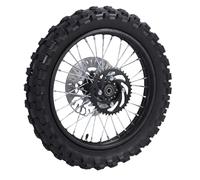 Luocute Tiradora de Rueda Trasera de Bicicleta de Tierra, 16 Pulgadas de 16 Pulgadas 90/100-16 Kit de Ensamblaje del Neumático de la Rueda Trasera del Eje del Eje de 15 Mm con una Rueda