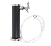 Luocute Torre de Cerveza de Barril de un Grifo, Kit Dispensador de 3 Pulgadas con Diseño Circular de Acero Inoxidable, con Resorte de Grifo de Cierre Automático, para Fiestas, (BLACK)