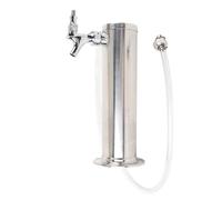 Luocute Torre de Cerveza de Barril de un Grifo, Kit Dispensador de 3 Pulgadas con Diseño Circular de Acero Inoxidable, con Resorte de Grifo de Cierre Automático, para Fiestas, (SILVER)