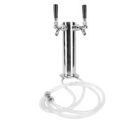 Luocute Torre Kegerator de Cerveza de Doble Toque, Instalación Fácil de Acero Inoxidable Mantenimiento de Apariencia Cilíndrica Kit de Dispensador de Torre de Cerveza de Cerveza, (Color de acero