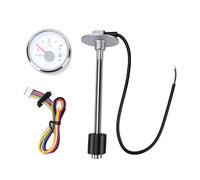 Luocute Unidad Emisora de y Kit de Medidor, Sensor de Nivel de Agua de de Acero Inoxidable de 12 Pulgadas, 240 a 33 Ohmios con Protección IP67, para Barco, Camión, RV, Tractor (esfera blanca bisel