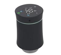 Luocute Válvula de Radiadores de Termostato Inteligente, Válvula Termostática Programable para Ajuste de Temperatura, Aplicaciones y Control de Voz Múltiples Modos LCD Pantalla Programable (Black)