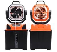 Luocute Ventilador de Nebulización Recargable, Cubo de 6 Litros con Luz LED, Control Remoto, Ventilador de Camping Portátil con Batería de 20000 MAh para Tienda de Campaña de Patio Al