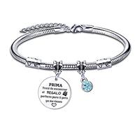 LUODAN Pulsera Regalo para Prima, Regalos de Cumpleaños y Navidad para Mujer, Familiares