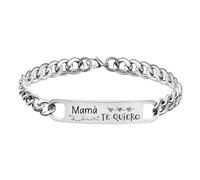 LUODAN Regalo Mamá Pulsera Originales con Inscripción 'Te quiero',Día de la Madre Regalos Elegante para Madre Mamá,Ajustable Pulsera Regalo Ideal para Mujer