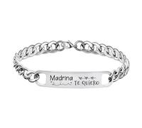 LUODAN Regalo Mujer Pulsera Originales con Inscripción 'Te quiero', Regalos Elegante para Madre Abuela Tía Madrina Hermana Amiga,Ajustable Pulsera Regalo Ideal para Mujer (Madrina)