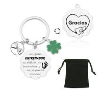LUODAN Regalo para Entrenador de Baloncesto Llavero, Acero Inoxidable, con Mensaje Inspirador en Español, Regalos para Entrenadores, Profesores, Regalo del día del maestro Llavero