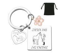 LUODAN - Regalo para niña y caballo, llavero de danza "Yo puedo no, yo tengo caballo" - Idea de regalo para mujer Llavero de caballo original divertido