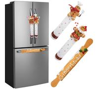 LUODOOHE Noël réfrigérateur poignée couvre ensemble, 3PCS Père Noël bonhomme de neige renne réfrigérateur poignée protecteurs poignée pour noël cuisine fête décorations
