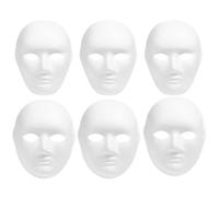 Luoem 12pcs Full Face Halloween Costumes Diy Blank Painting Mask Halloween Hip-hop Dance Ghost Cosplay Fancy Dress Masquerade Party Mask (6pcs Male An