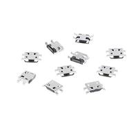 LUOFANG 10 Piezas B Micro USB 5 Pines Hembra Cargador Montaje Jack Conector Puerto Enchufe Tono Plateado