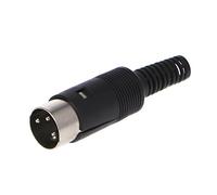 LUOFANG Conector Macho DIN Enchufe 3 Pin chasis Cable Montaje Negro + Tono Plateado