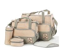 LUOFANG Juego Multifuncional de 5 Piezas para Cambiar pañales, Bolsa de pañales, Bolso de Maternidad para mamá, Color Caqui