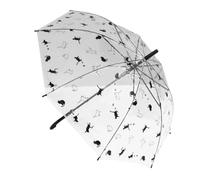 LUOFANG Sombrillas Transparentes manuales para Mujer, 3 Paraguas Plegables para Lluvia, patrón de Gato Transparente, Anti UV, Compacto para Viajes