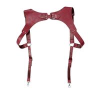 LUOFANG Tirantes de Cuero PU para Hombres, arnés Vintage para Hombres, Ropa Punk, Correa para Hombro, Accesorios para cinturón